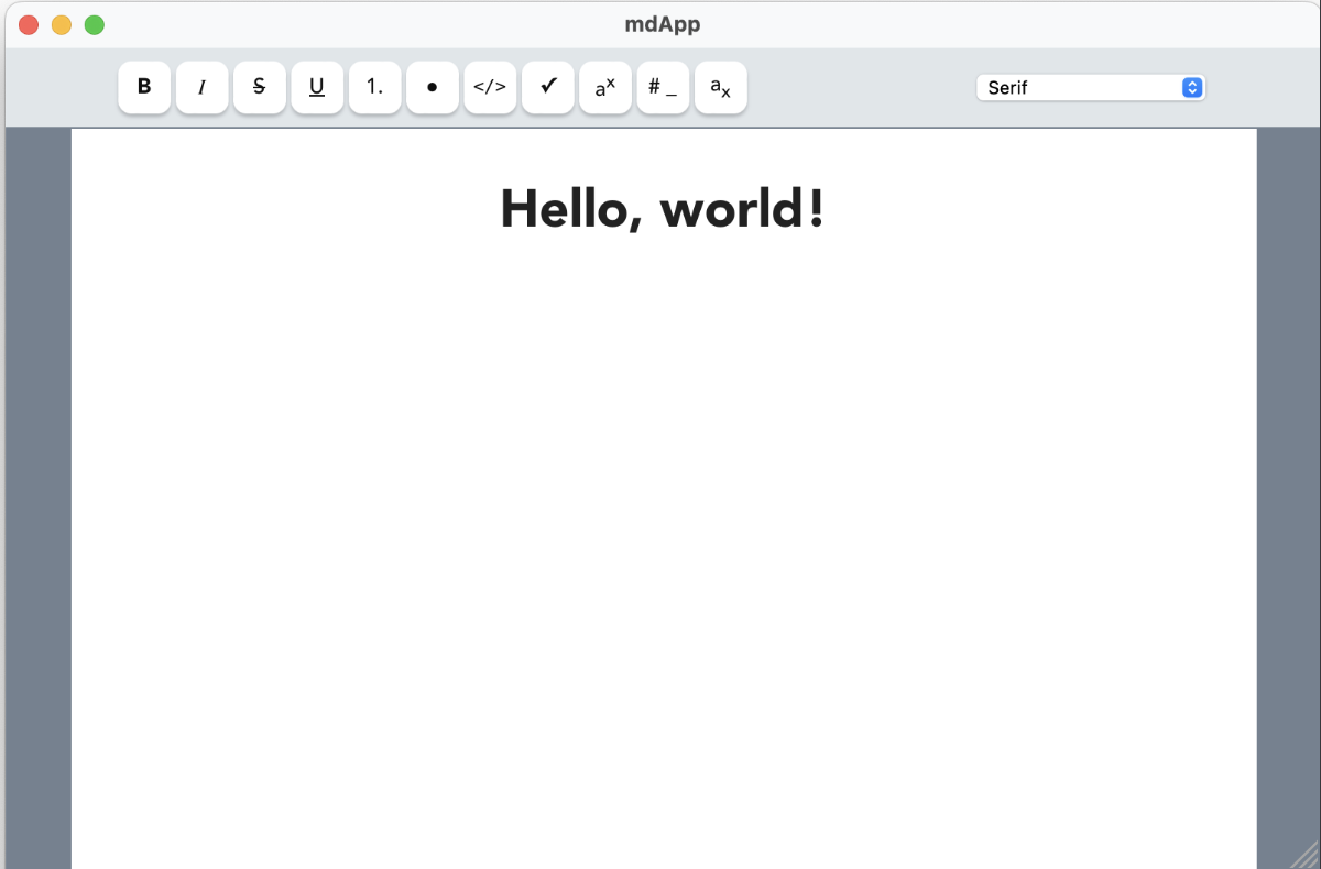 Screenshot of project