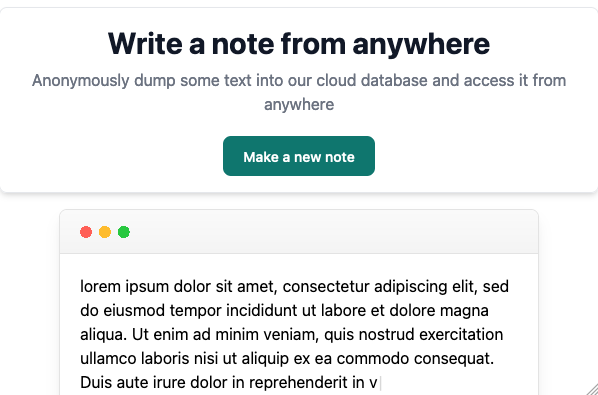 Screenshot of project